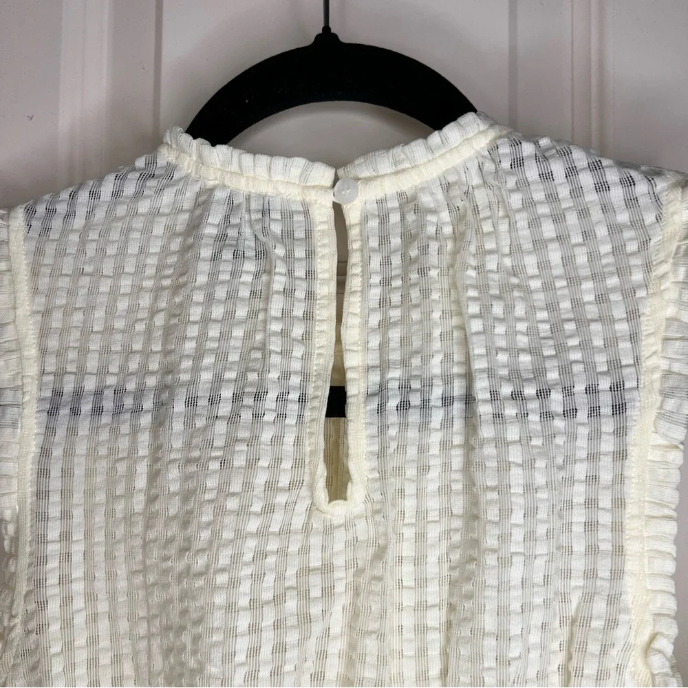 NWT Anthropologie Maeve White Smocked Halter Blouse Top. Size Small‎ - Picture 5 of 8